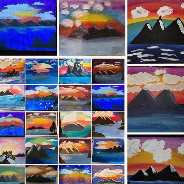 Artistic landscapes in bright colours