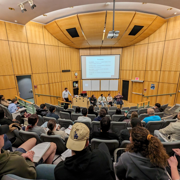 A lecture theatre filled with students
