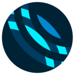 Dark blue circle with lighter blue lines