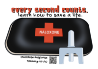every second counts sticker for naloxone 